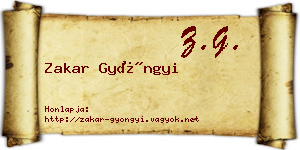 Zakar Gyöngyi névjegykártya